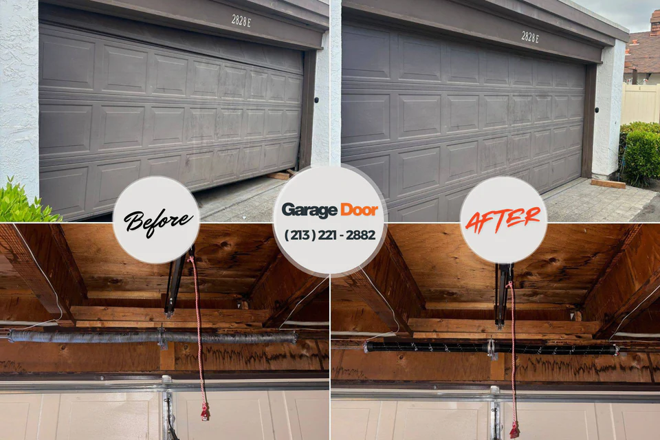 Before and after: garage door repair Hurt, VA
